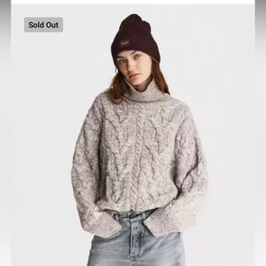 Rag & Bone NY XS/P Merino wool thick cable Nora knit sweater MSRP $495